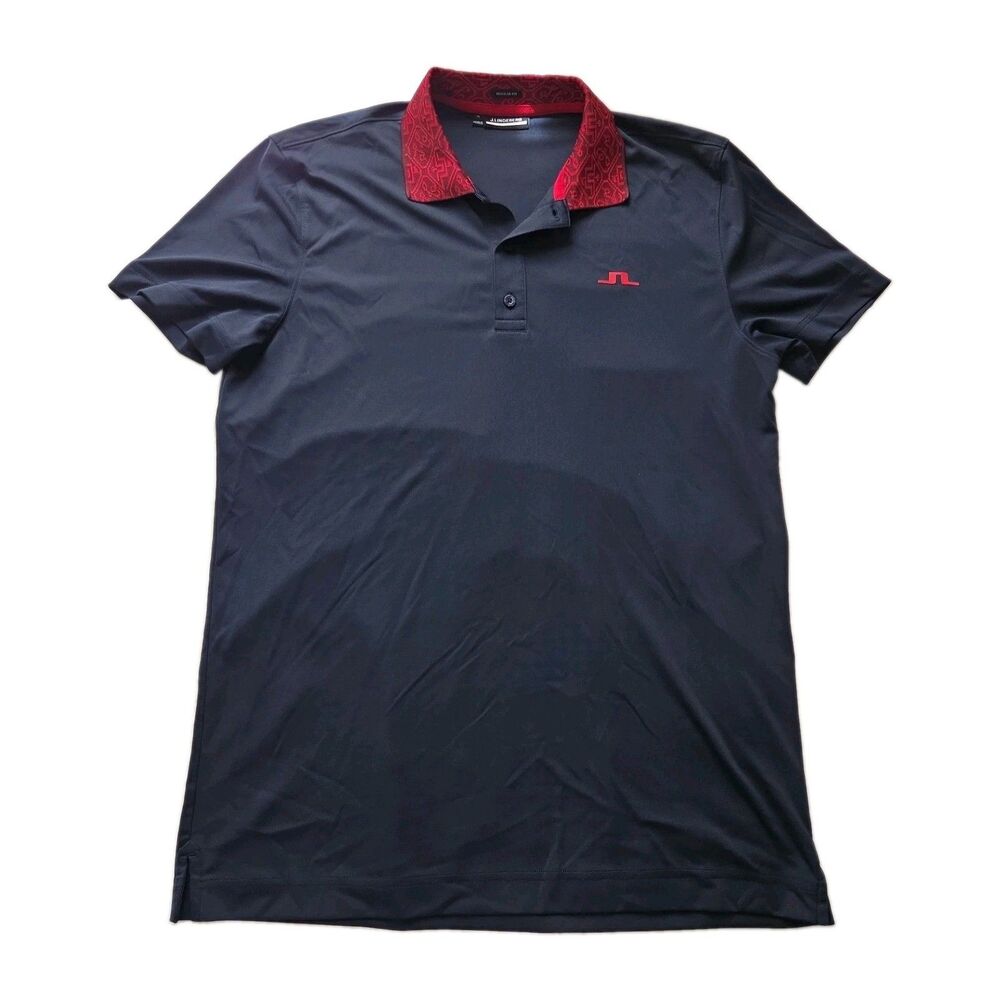 J Lindeberg Men's SHIRT POLO GLEN Regular Fit Golf black Sz M Medium NEW